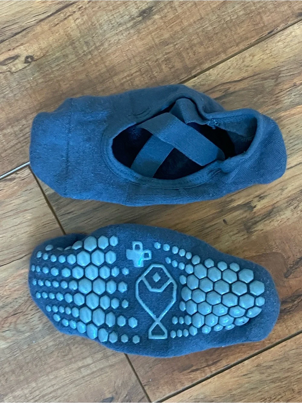 Kids Navy Blue Slip-On Ballet Shoes with Grip Sole